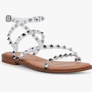 Studded Clear Strap Sandals